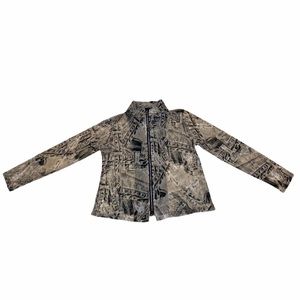 Vtg Grey Denim Mesh Jacket